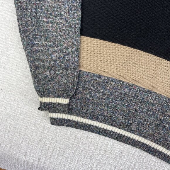 VTG Porto Bello Canada Made Knight Logo grandpa crewneck sweater gray Men Sz M - Picture 4 of 16